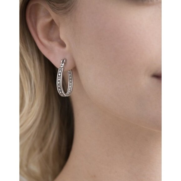 Robert Seemann Jewelry - 925 Sterling Silver Diamond Accent Inside Outside Drop Earrings Robert Seemann